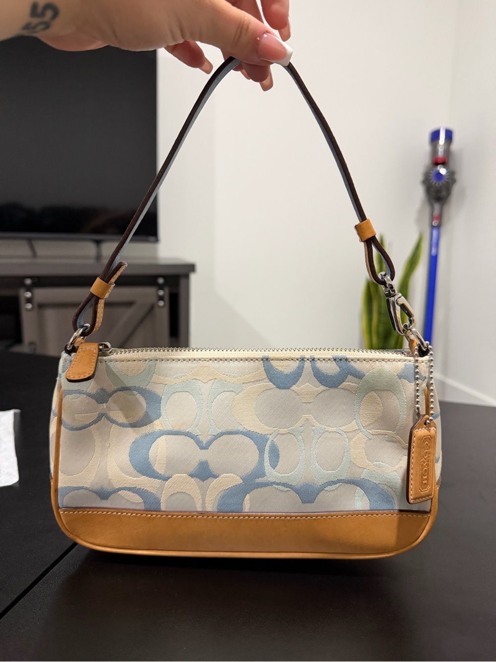 vintage Y2K Coach Optic Signature Demi Pochette Shoulder Bag